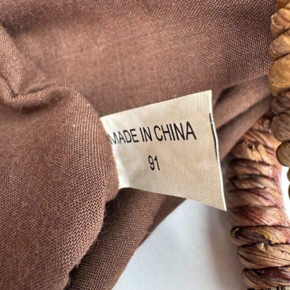 Xhilaration Handwoven Half-Moon‎ Straw Bag Circular Handles Tropical Vacation - Picture 5 of 8